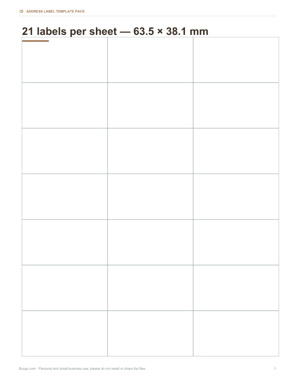 Preview of Printable Address Label Templates
